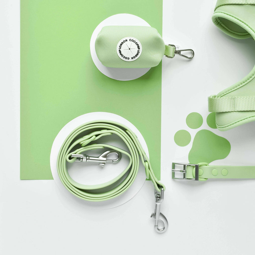 NAKD-lead - Matcha hondenriem met draaibare clip en extra D-ring, waterdicht, 152 cm x 2 cm, voor stijlvolle wandelingen met je pup.